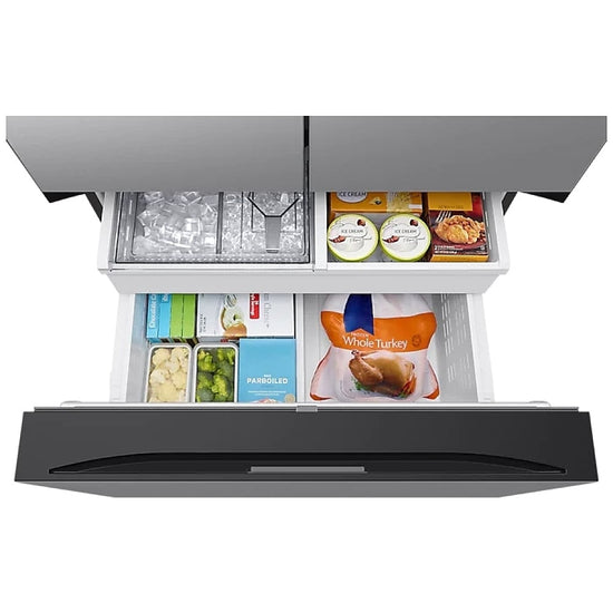 Samsung Bespoke 36 Inch French-Door Refrigerator with 30.1 Cu. Ft. Capacity, Stainless Steel - RF30BB6200QLAA