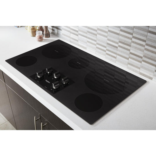 Whirlpool 36 Inch Electric Ceramic Glass Cooktop, Black - WCE77US6HB