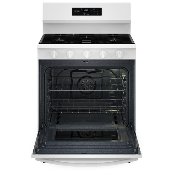 Whirlpool 30 Inch Smart Gas Range with Air Cooking, White - WFGS5030RW