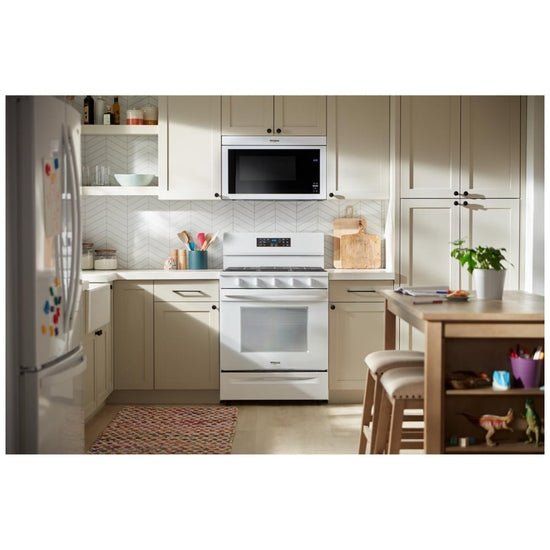 Whirlpool 30 Inch Smart Gas Range with Air Cooking Technology, White - WFGS5030RW