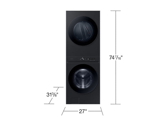 Samsung BESPOKE Laundry Centre 5.3/7.6 cu. ft. Front Load Washer and Electric Dryer - WH46DBH100EVAC