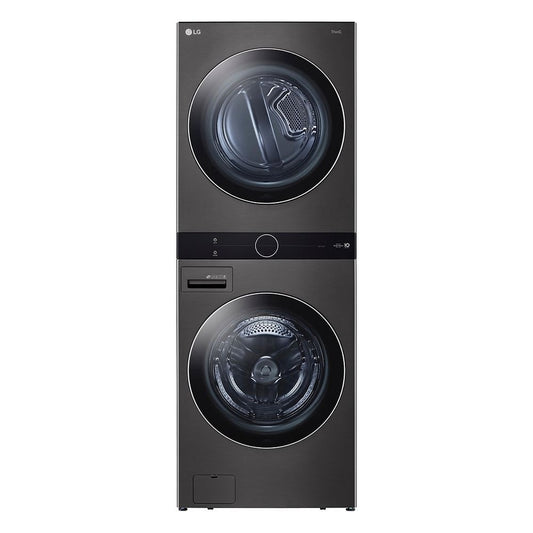 LG Front Load WashTower Laundry Centre with 5.2 cu ft Washer & 7.4 cu ft Electric Dryer, Black Steel - WKEX200HBA