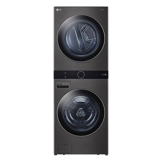 LG Front Load WashTower Laundry Centre with 5.2 cu ft Washer & 7.4 cu ft Electric Dryer, Black Steel - WKEX200HBA