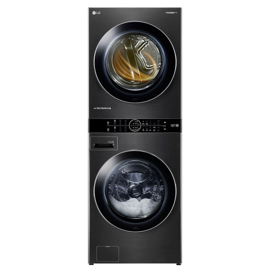 LG Front Load WashTower Laundry Centre with 5.2 cu ft Washer & 7.4 cu ft Electric Dryer, Black Steel - WKEX200HBA