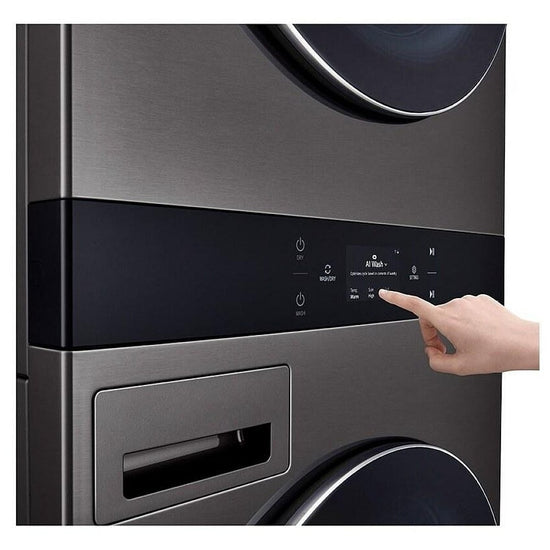 LG WashTower Laundry Centre, Black Steel - WKEX300HBA