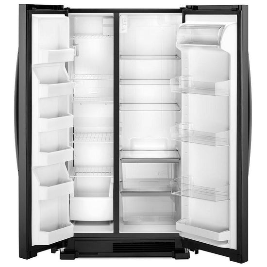 Whirlpool 36 Inch 25 Cu. Ft. Side-by-Side Refrigerator, Black - WRS315SNHB