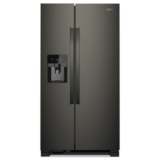 Whirlpool 36 Inch Side-by-Side Refrigerator, 25 cu. ft., Black Stainless - WRS325SDHV