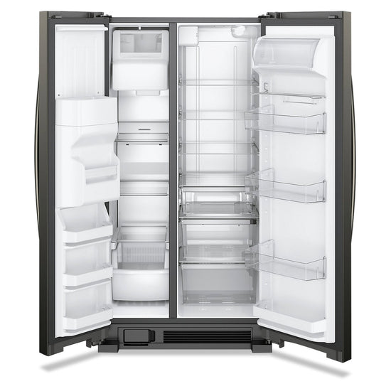 Whirlpool 36 Inch Side-by-Side Refrigerator, 25 cu. ft., Black Stainless - WRS325SDHV