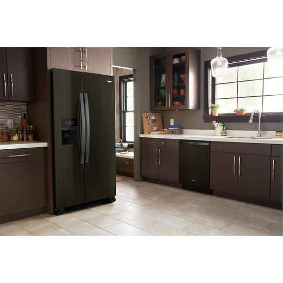 Whirlpool 36 Inch Side-by-Side Refrigerator, 25 cu. ft., Black Stainless - WRS325SDHV