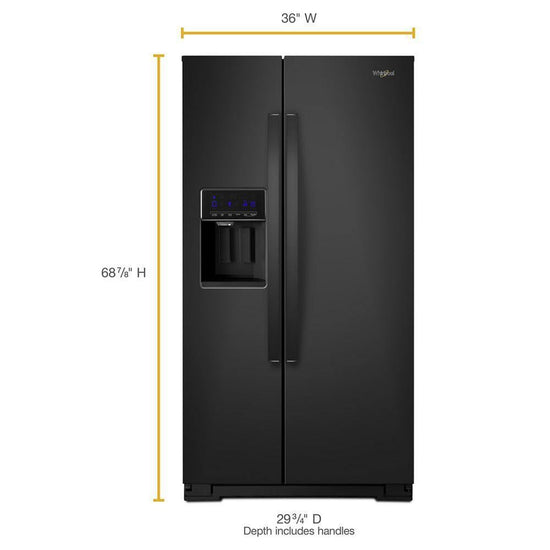 Whirlpool 21 cu. ft. Side-by-Side Refrigerator, Black - WRS571CIHB