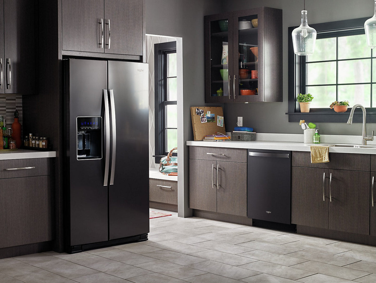 Whirlpool 36" 28 Cu. Ft. Side-by-Side Refrigerator - Black Stainless - WRS588FIHV