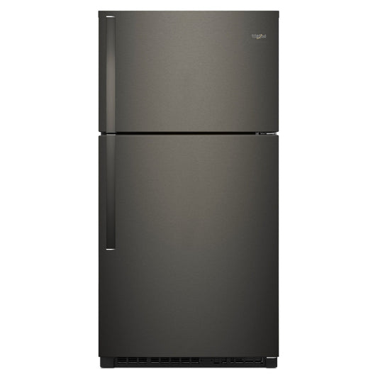 Whirlpool 33 Inch Top-Freezer Refrigerator, 21 Cu. Ft., Black Stainless - WRT541SZHV