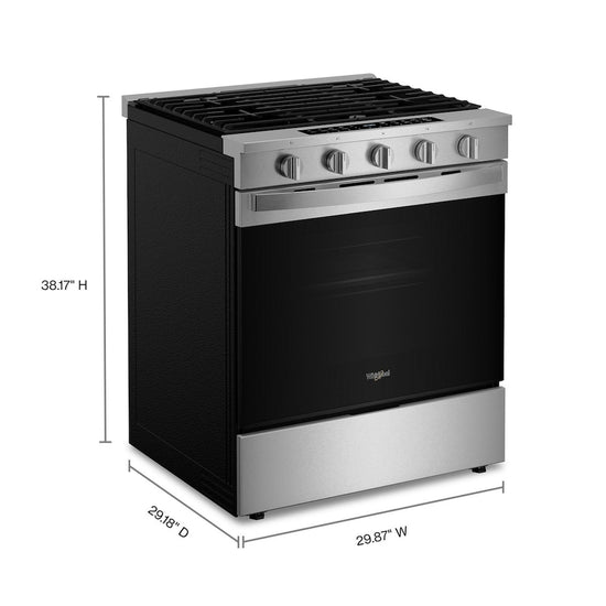 Whirlpool 30 Inch Smart Slide-In Gas Range with Air Cooking Technology - WSGS7530RZ