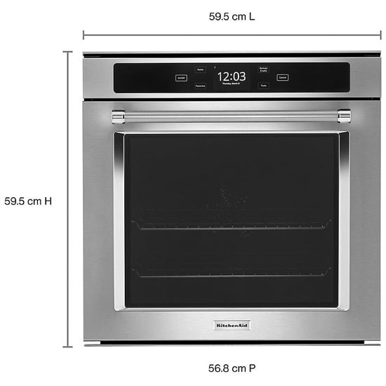 KitchenAid 24 Inch Single Wall Oven, True Convection - YKOSC504PPS