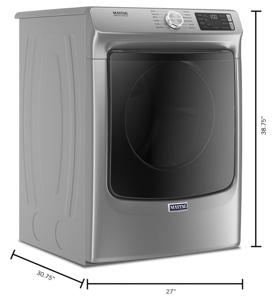 Maytag 7.4 Cu. Ft. Electric Steam Dryer, Chrome Shadow - YMED6630HC