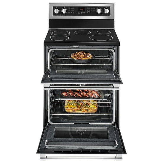 Maytag 6.7 Cu. Ft. Double Oven Electric Range, Stainless Steel - YMET8800FZ