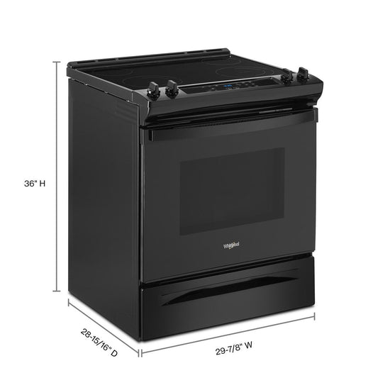 Whirlpool 30 Inch Slide-In Electric Range with 4.8 Cu. Ft. Capacity, Black - YWEE515S0LB