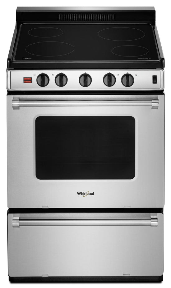 Whirlpool 24 Inch Freestanding Electric Range, Stainless Steel - YWFE50M4HS