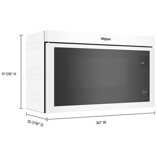 Whirlpool 1.1 Cu. Ft. Flush Over-the-Range Microwave, White - YWMMF5930PW