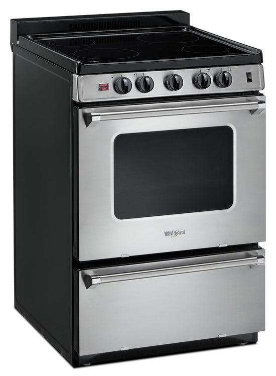 Whirlpool 24 Inch Freestanding Electric Range, Stainless Steel - YWFE50M4HS