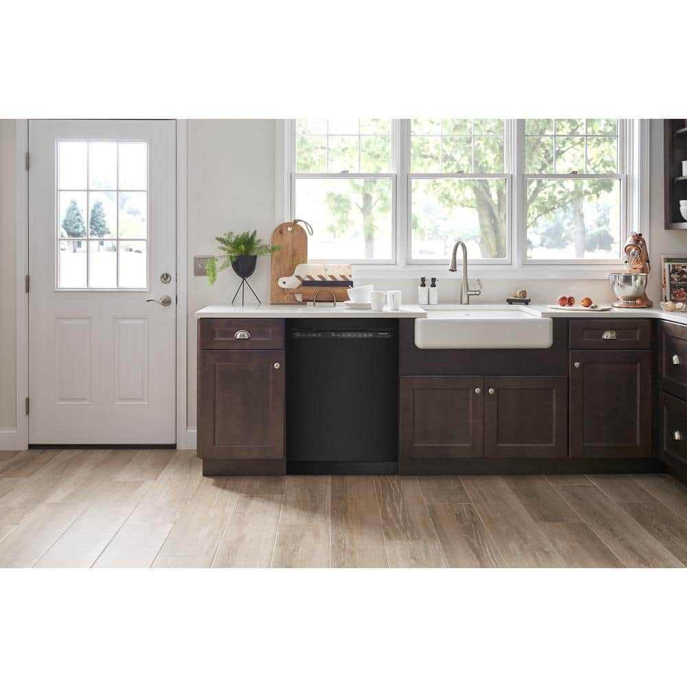 KitchenAid 24 Inch Front Control Dishwasher, Black - KDFE204KBL