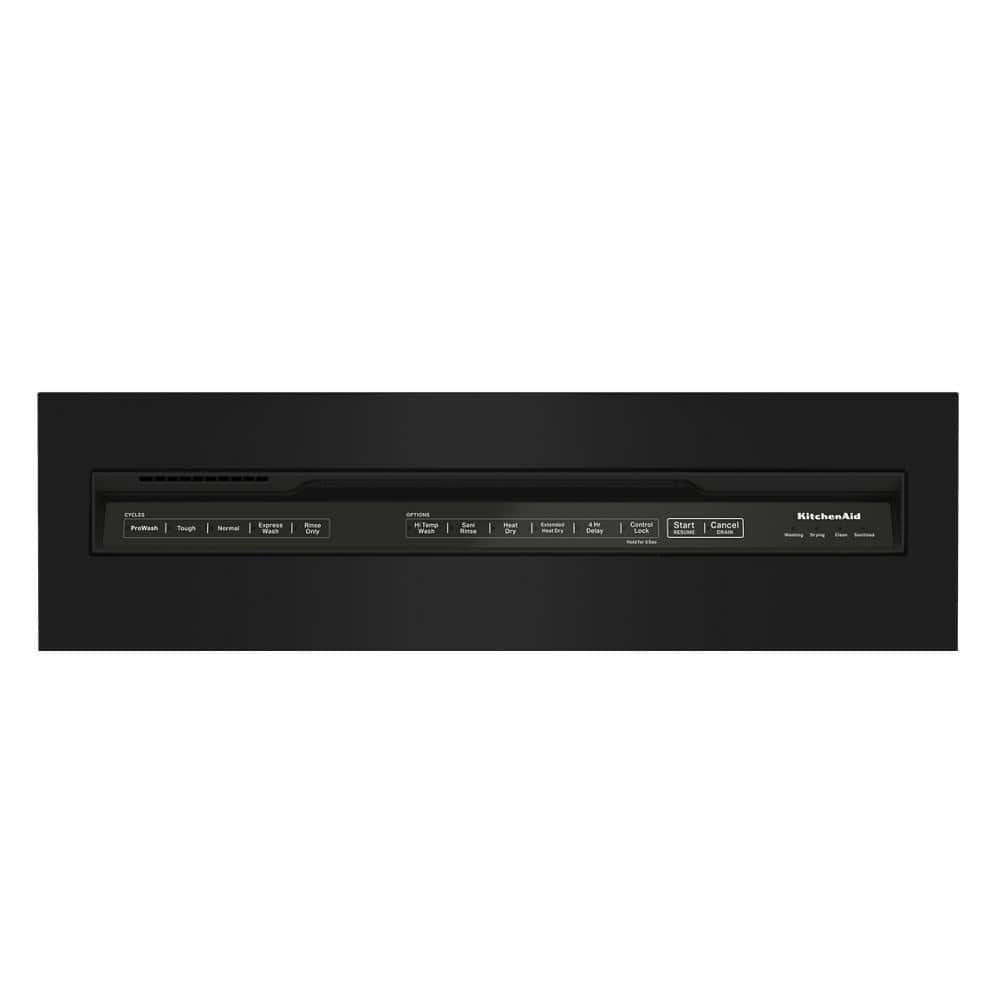 KitchenAid 24 Inch Front Control Dishwasher, Black - KDFE204KBL