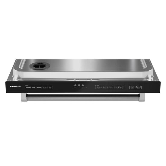 KitchenAid 24 Inch Black Top Control Dishwasher with Stainless Steel Tub - KDTE204KBL