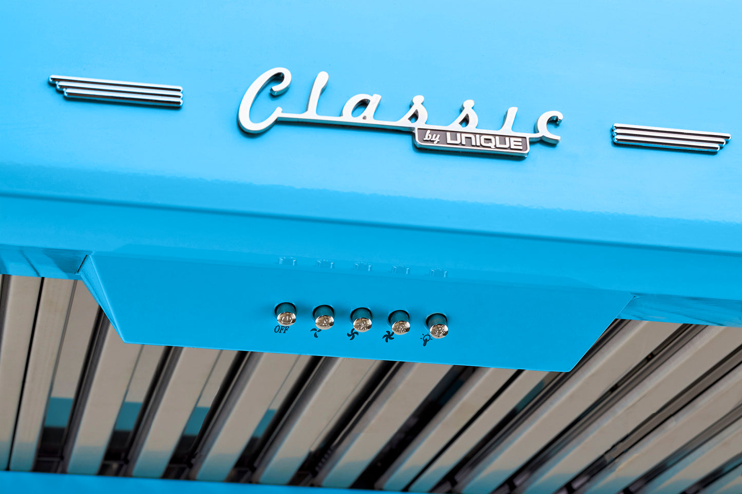 Classic Retro 24" Gas Range and Under Cabinet Range Hood Bundle in Robin Egg Blue - UGP-24CR-RB-2B