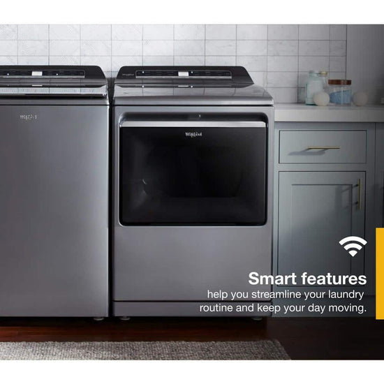 Whirlpool 7.4 cu ft Vented Gas Dryer with Steam Cycle, Chrome Shadow - WGD8127LC