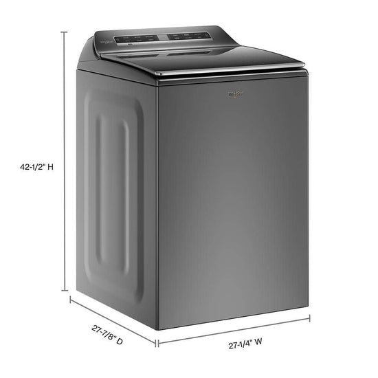 Whirlpool 5.2 cu. ft. Smart Top Load Washer, Chrome Shadow - WTW8127LC