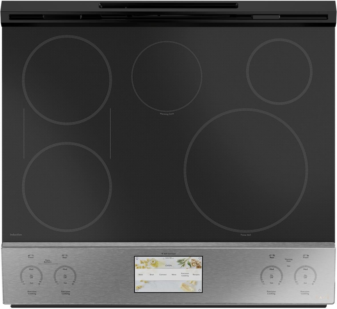 Cafe 30 Inch Slide-In Induction Smart Range with Platinum Glass Finish - CHS90XM2NS5