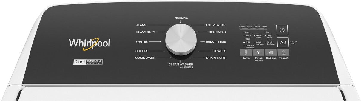 Whirlpool 5.4 Cu. Ft. Top Load Washer with Removable Agitator - WTW5057LW