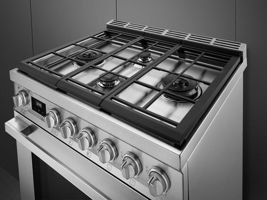 Smeg 30 Inch Dual Fuel Range, Stainless Steel - CPF30UGMX