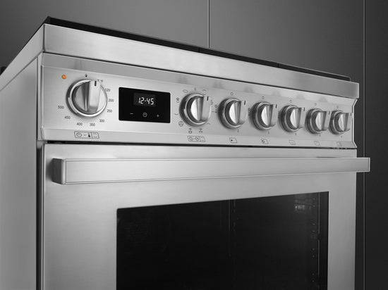 Smeg 30 Inch Dual Fuel Range, Stainless Steel - CPF30UGMX