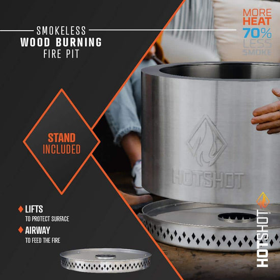 HotShot Homestead 25 Inch Low Smoke Wood-Burning Fire Pit, Denali Black-HOMESTEAD-BLACK