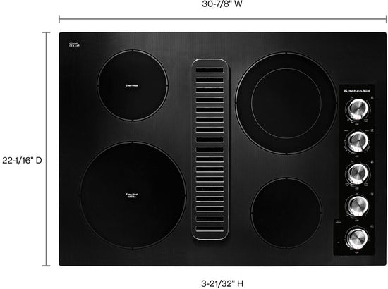 KitchenAid 30 Inch Electric Downdraft Cooktop - KCED600GBL