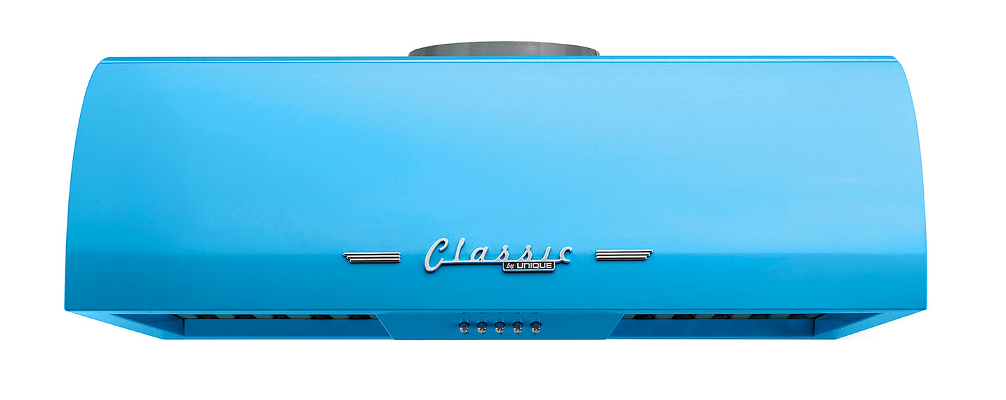 Classic Retro 24" Gas Range and Under Cabinet Range Hood Bundle in Robin Egg Blue - UGP-24CR-RB-2B