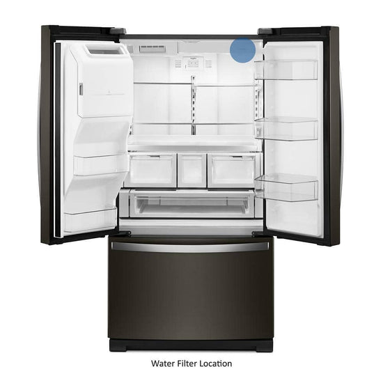 Whirlpool 26.8 cu. ft. French Door Refrigerator, Black Stainless - WRF757SDHV