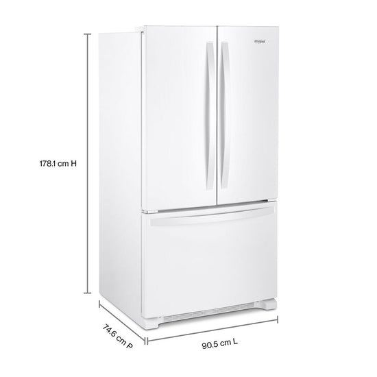 Whirlpool 36-Inch Counter-Depth French Door Refrigerator, White - WRFC2036RW