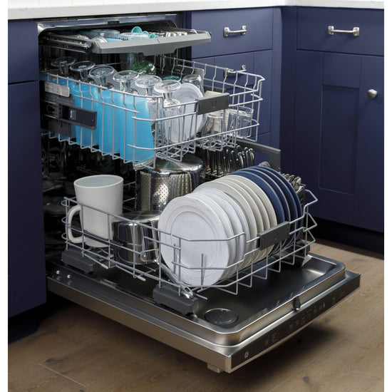 GE Top Control Dishwasher with Stainless Steel Interior, Dry Boost - GDT665SMNES