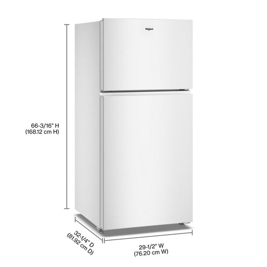 Whirlpool 30 Inch Top-Freezer Refrigerator with 19.3 cu. ft. Capacity, White - WRTX5419SW