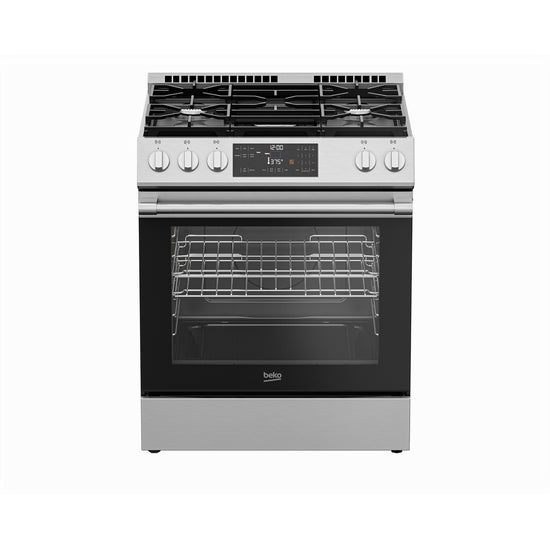 Beko 30 Inch Slide-In Gas Range with 5 Gas Burners, Stainless Steel - SLGR30523SS