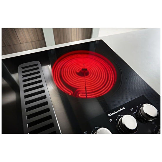 KitchenAid 36 Inch Electric Downdraft Cooktop with 5 Elements - KCED606GSS
