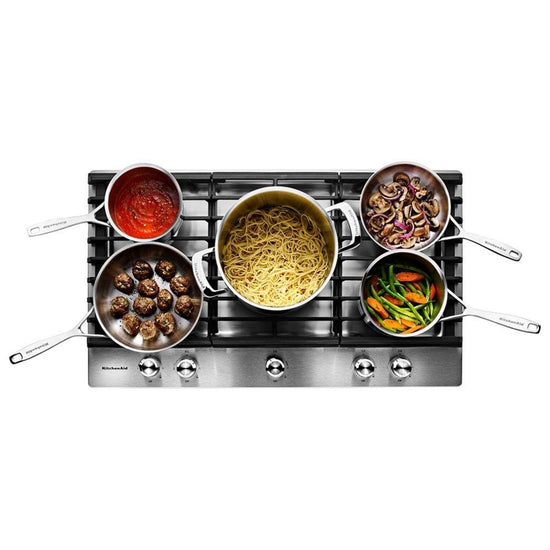 KitchenAid 30 Inch 5-Burner Built-In Gas Cooktop, Stainless Steel - KCGS550ESS