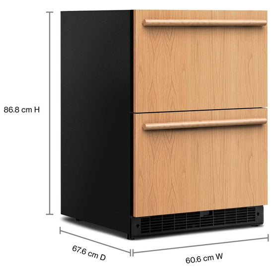 KitchenAid 24 Inch Undercounter Double-Drawer Refrigerator with 4.4 Cu. Ft., Panel Ready - KURT524SPA