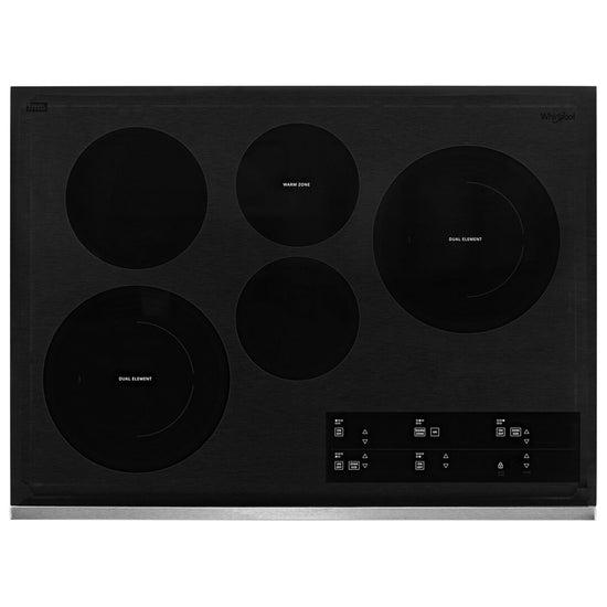 Whirlpool 30-Inch Electric Ceramic Glass Cooktop with Two Dual Radiant Elements - WCE97US0KS