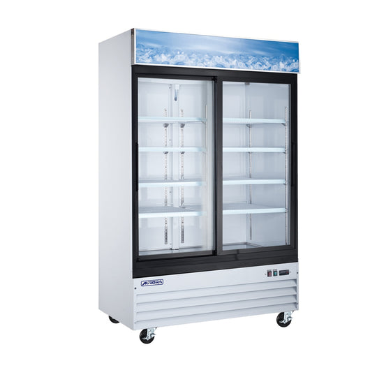 Aurora 54" Two-Door Sliding Glass Display Refrigerator, 45 cu.ft. - RE-CN-0045E-HC