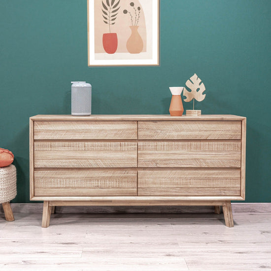 Gia 6 Drawer Dresser, Light Driftwood - GIA006