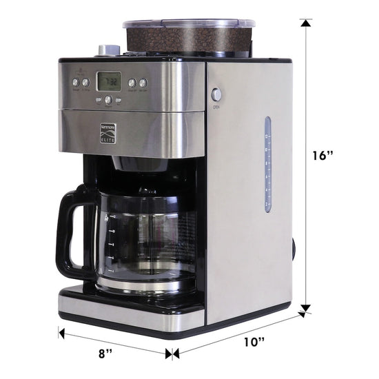 Kenmore Elite Grind and Brew Coffee Maker with Burr Grinder, 12 Cup - KKECMGBSS