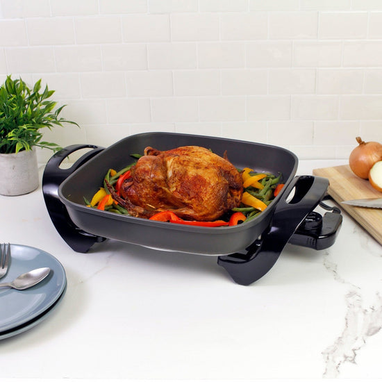 Kenmore 12 Inch Electric Skillet Griddle, Grey - KKSK12Grey